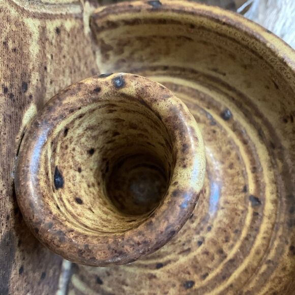 Handmade Artist Signed Stoneware Wall Taper Candle Wall Sconce Studio Pottery - Picture 16 of 17